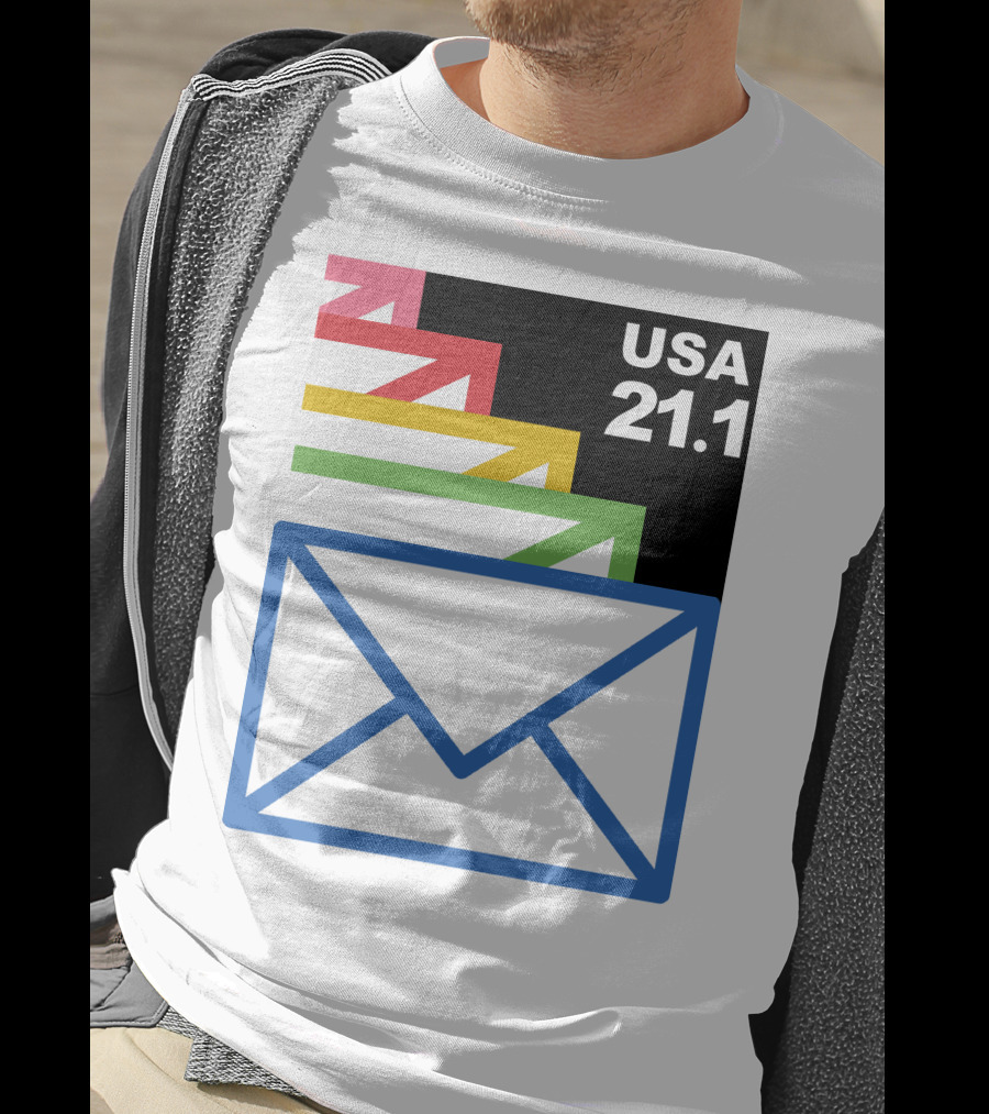 USA 21.1 Envelope Crop Top USPS Merch T-Shirt