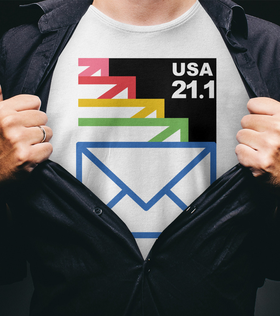 USA 21.1 Envelope Crop Top USPS Merch T-Shirt