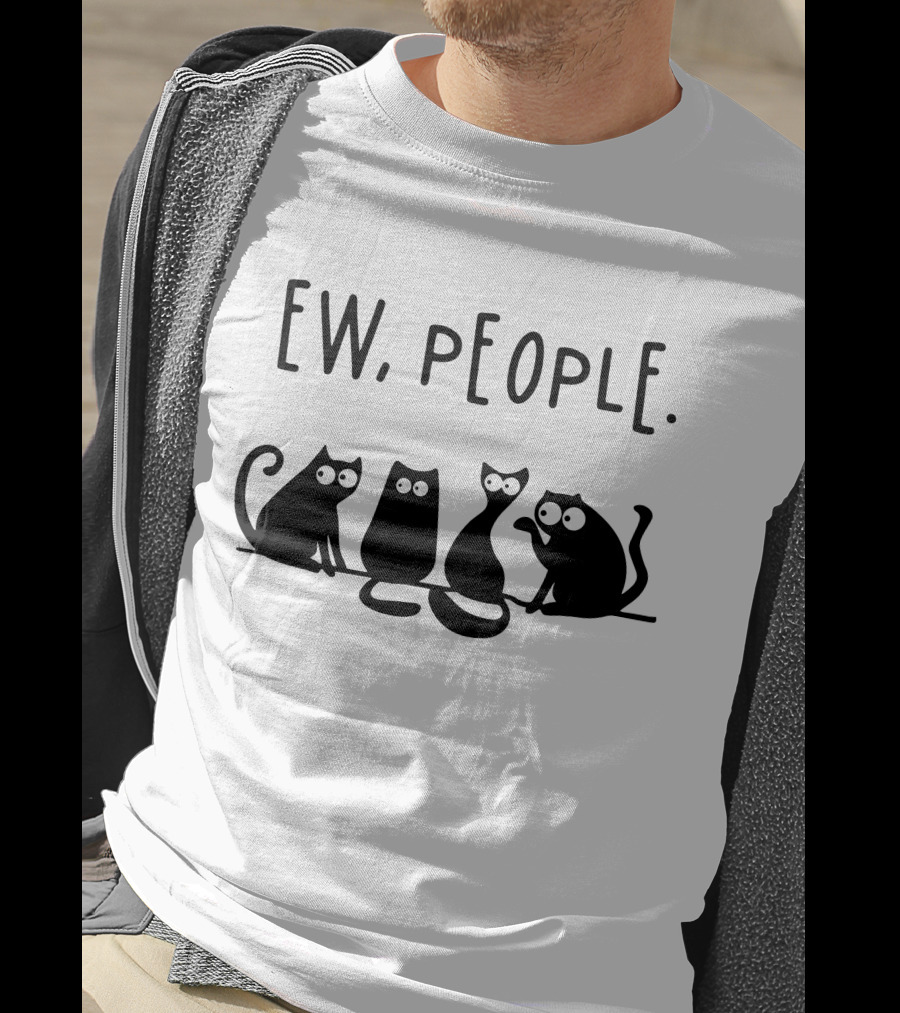 Ew People Funny Black Cat Quartet T-Shirt