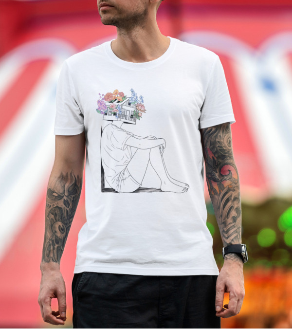 Premium T-Shirt: Tori Kelly Floral House Head Drawing T-Shirt Tori Kelly Floral House Head Drawing T-Shirt