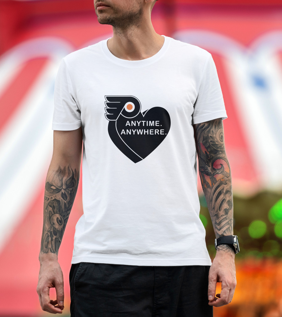 Philadelphia Flyers X Amberella Collaboration Anytime Anywhere Heart T-Shirt