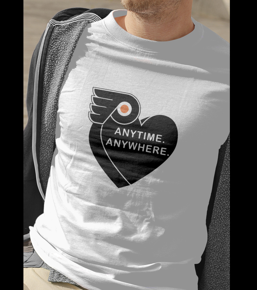 Philadelphia Flyers X Amberella Collaboration Anytime Anywhere Heart T-Shirt