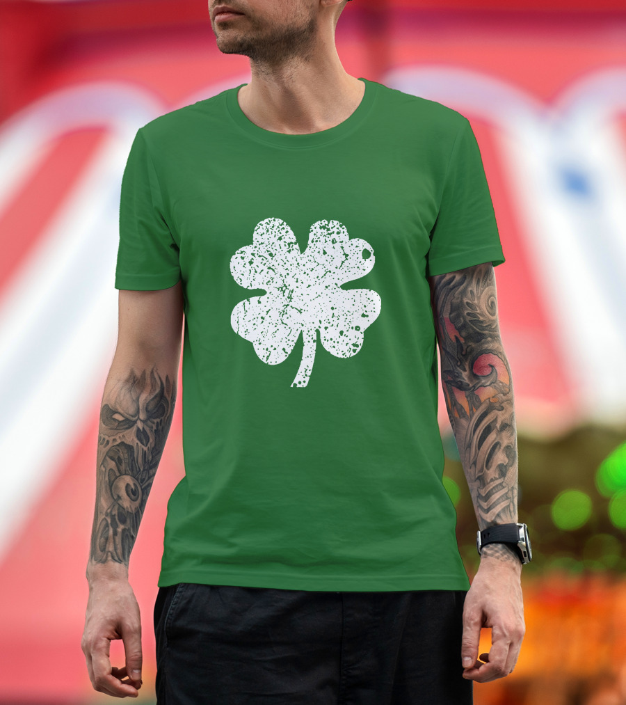 Four Leaf Clover St. Patrick's Day Green Lucky Charm T-Shirt