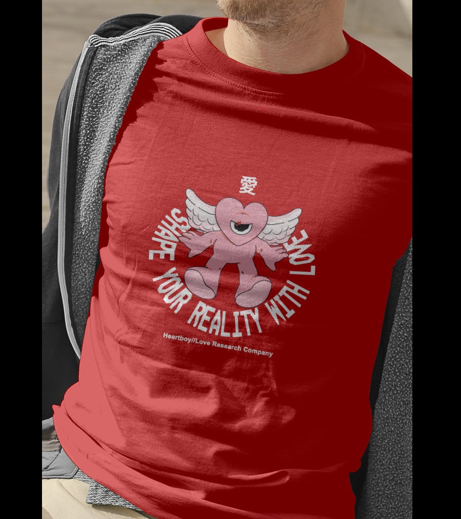Heartboy Love Research Company Shape Your Reality With Love Winged Heart Character T-Shirt
