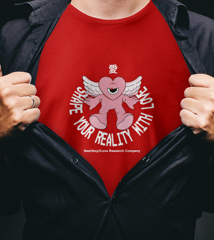 Heartboy Love Research Company Shape Your Reality With Love Winged Heart Character T-Shirt
