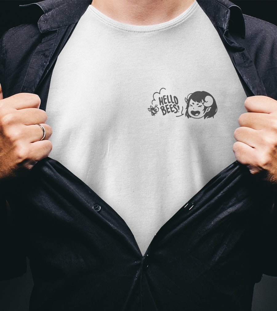Critical Role Store Humor Iconic Phrase Hello Bees Playful Character T-Shirt