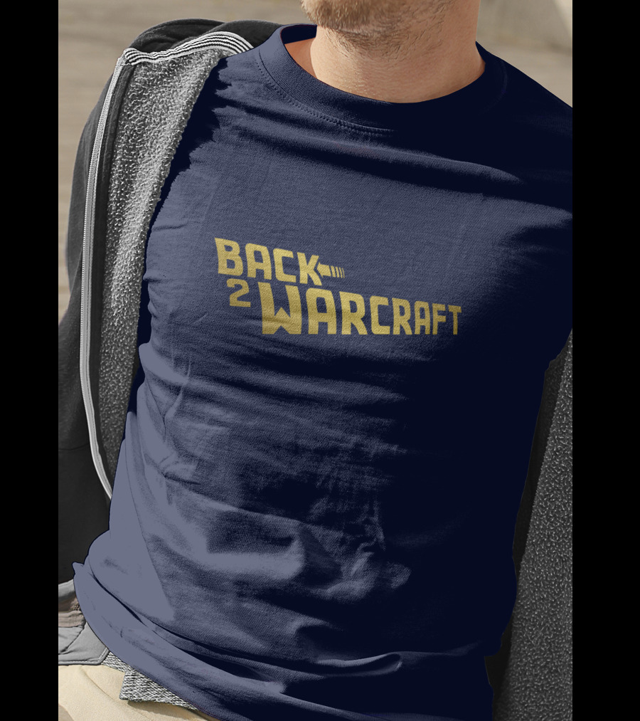 Back2Warcraft B2W Back To Warcraft Gold Text T-Shirt