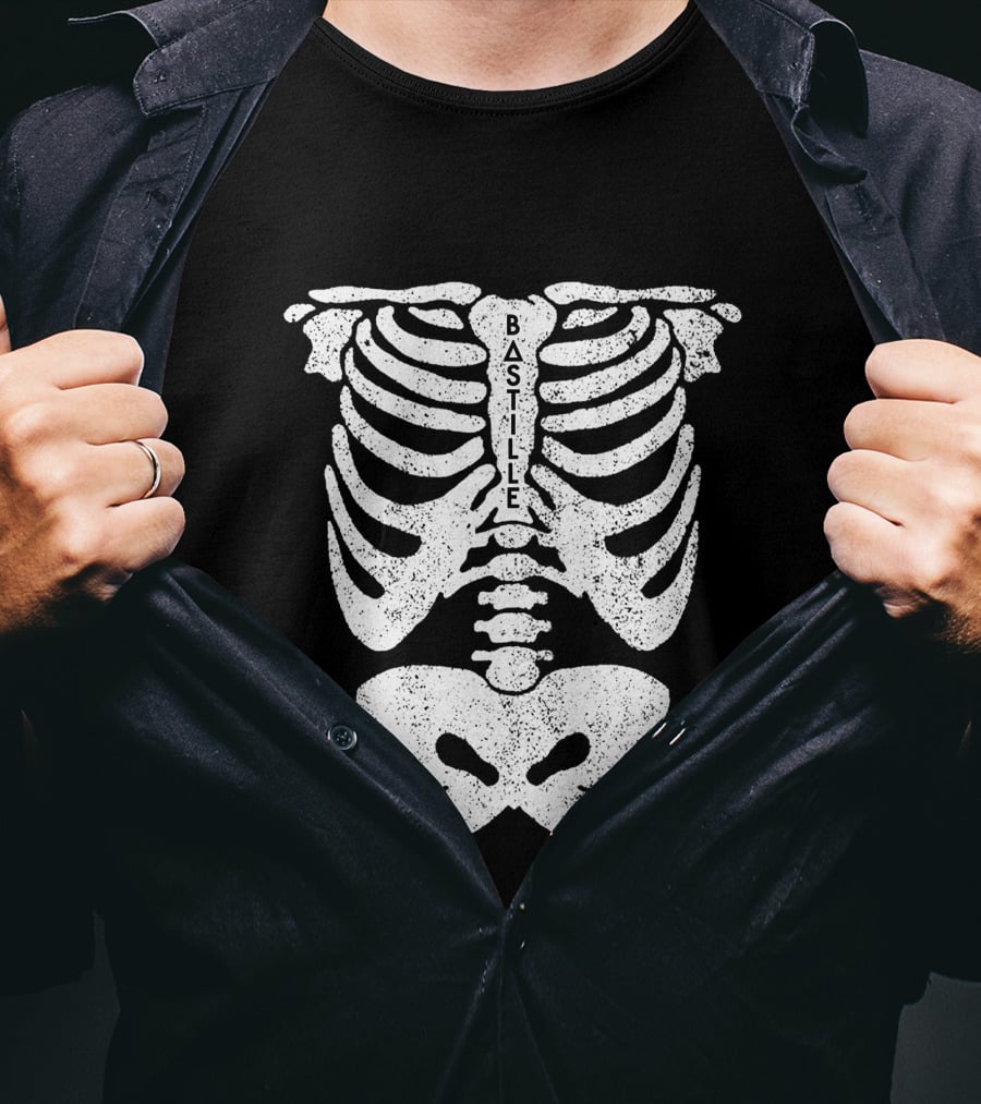 Bastille Flaws Rewind Skeleton Merch T-Shirt