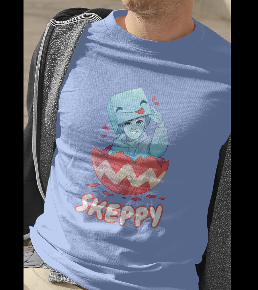 Skeppy Easter Merch Skeppy Egg Character In Red Cracked Shell T-Shirt