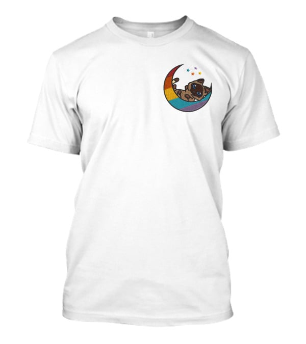 Notantfrost X Dream Merch Perfectly Impurrfect Rainbow Crescent Cat With Stars T-Shirt