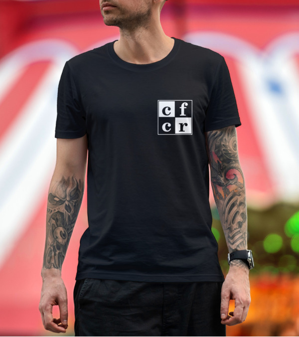 Premium T-Shirt: CFCR Saskatoon Merch Square Logo Black and White Checkerboard T-Shirt CFCR Saskatoon Merch Square Logo Black and White Checkerboard T-Shirt