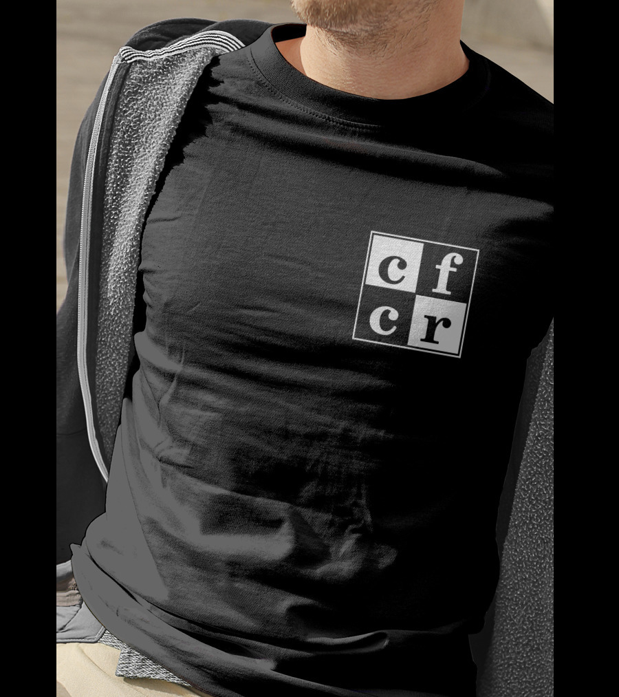 CFCR Saskatoon Merch Square Logo Black And White Checkerboard T-Shirt