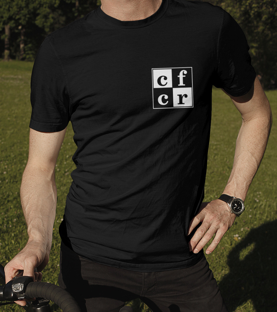 CFCR Saskatoon Merch Square Logo Black And White Checkerboard T-Shirt