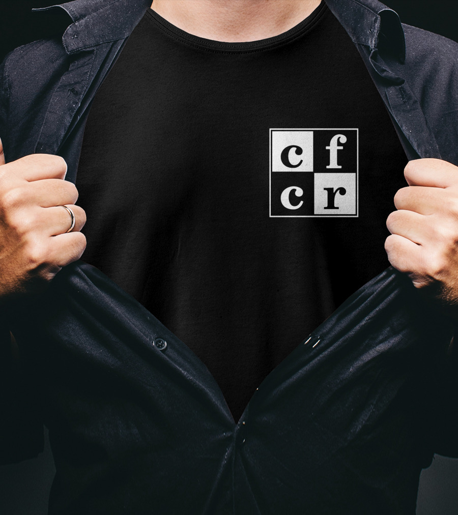 CFCR Saskatoon Merch Square Logo Black And White Checkerboard T-Shirt
