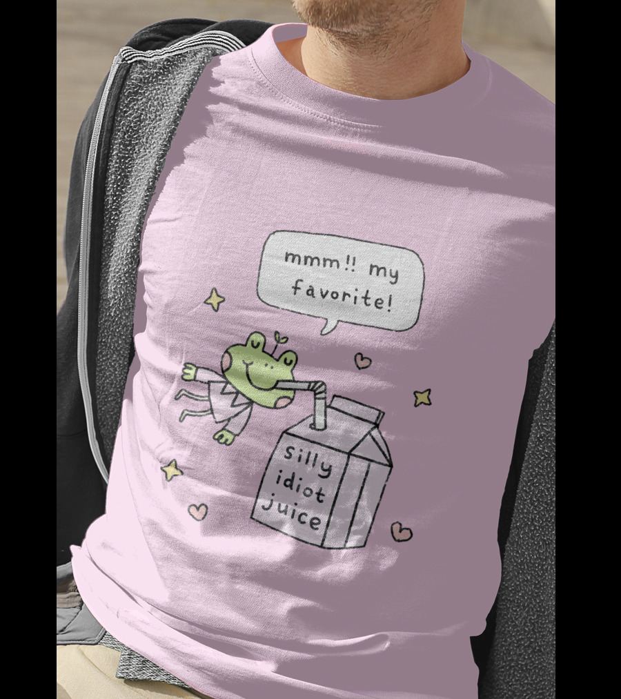 Mmm My Favorite Silly Idiot Juice Frog With Stars And Hearts T-Shirt