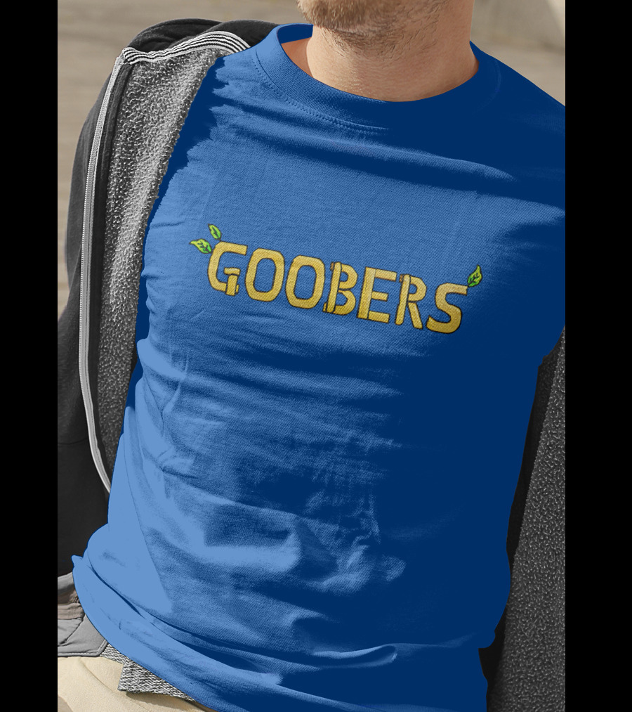 GOOBERS Nature Inspired Typography With Leaves T-Shirt