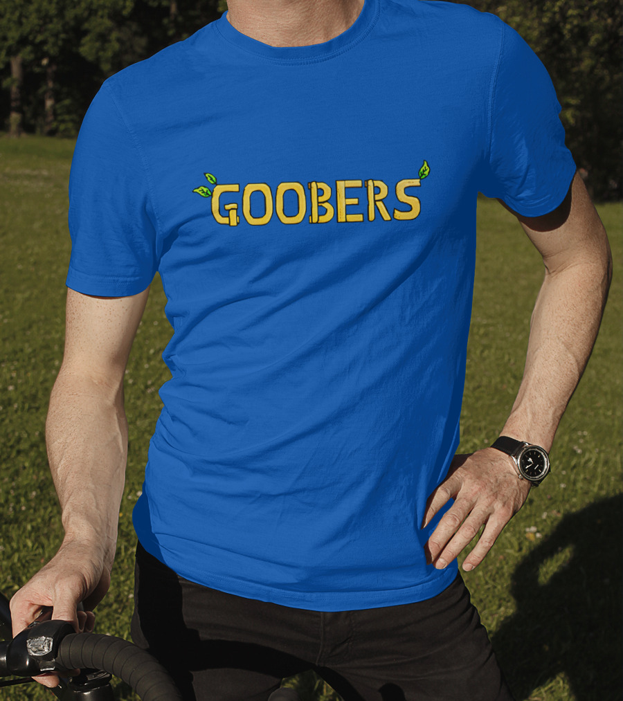 GOOBERS Nature Inspired Typography With Leaves T-Shirt