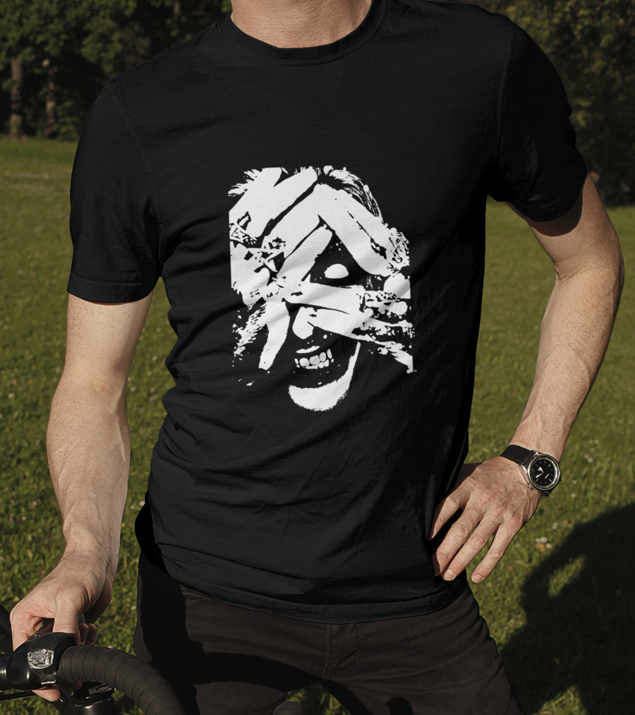 Jake E Munro Grin Eyes Covered Hands T-Shirt