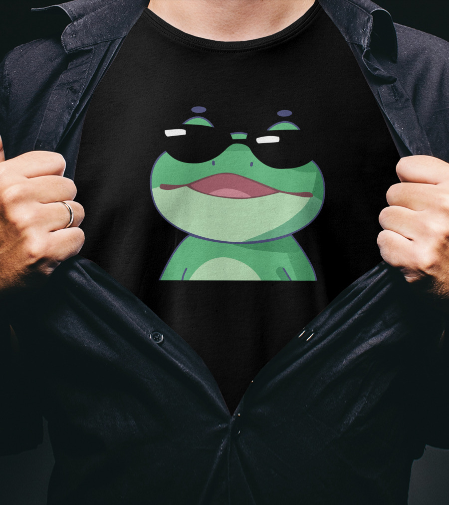 Shop The BoomerNa Merch Store Cool Frog With Sunglasses T-Shirt