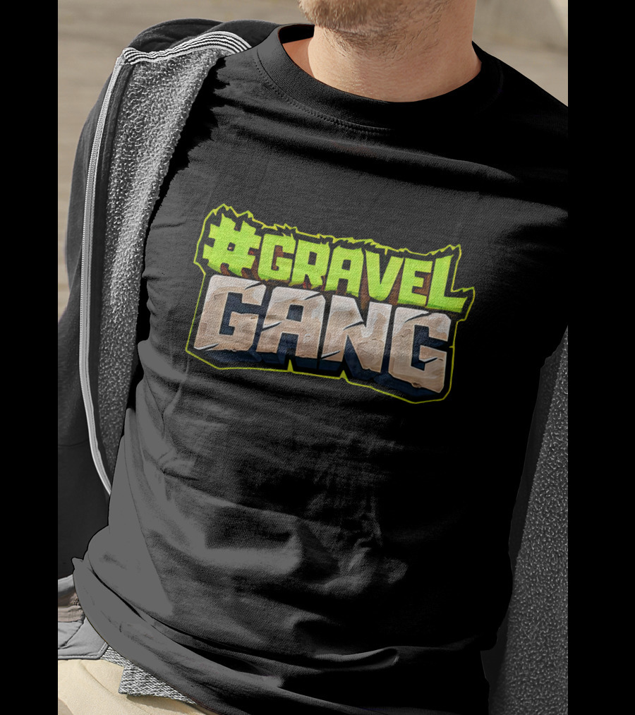 Boomer Merch Gravel Gang #Gravel Gang Stone Text T-Shirt