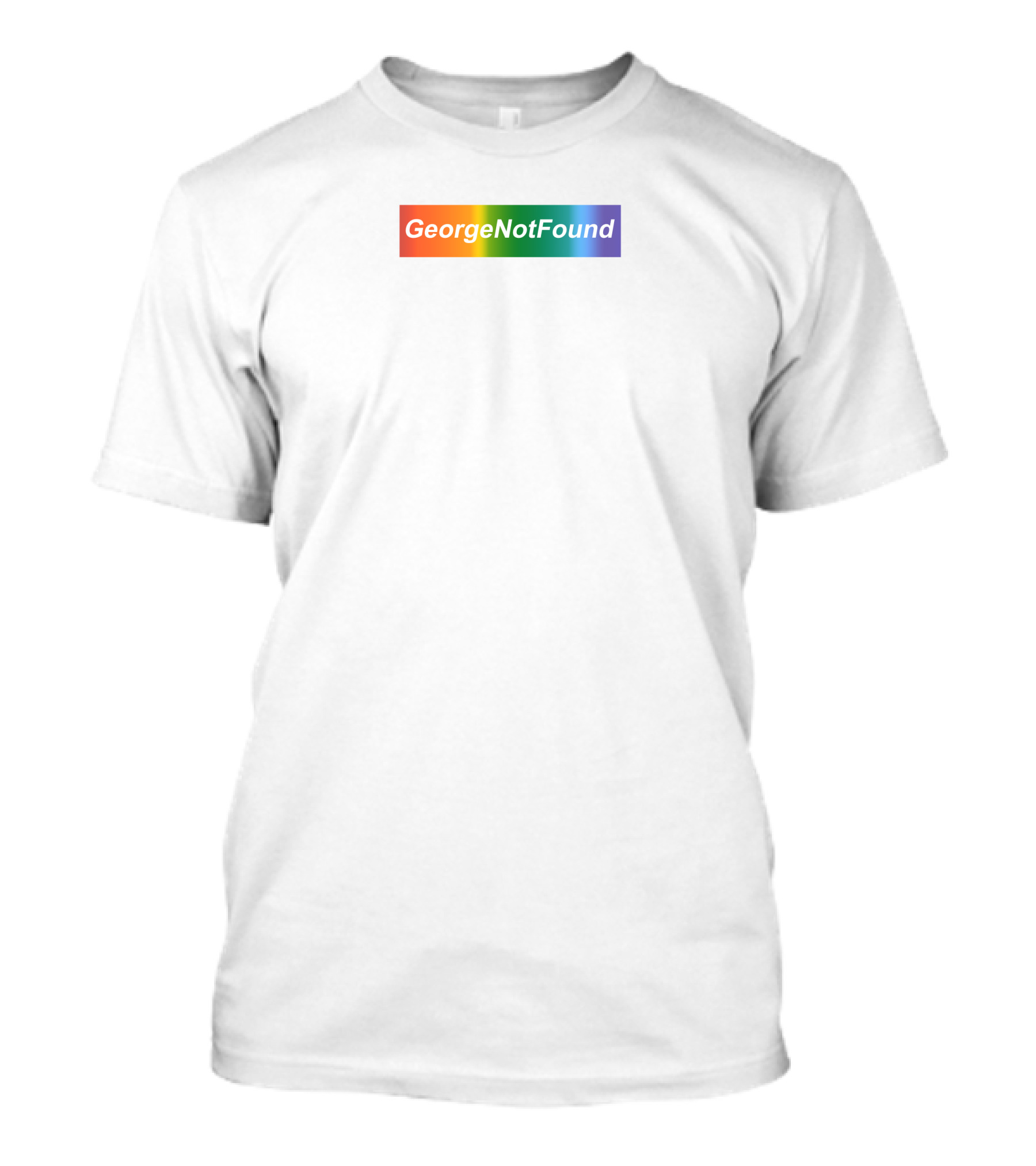 GeorgeNotFound Rainbow Pride Text With Colorful Gradient Background T-Shirt