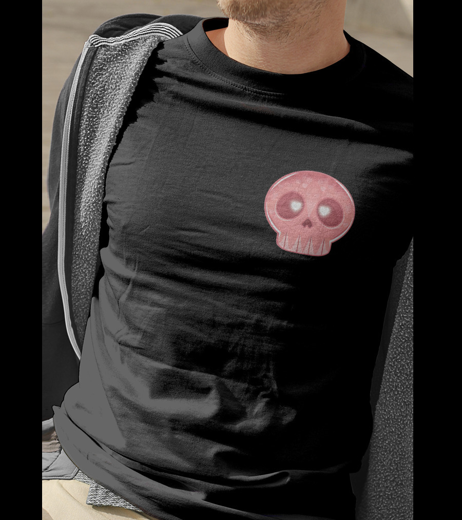 Shop The LukeIsDeaddd Merch Store Pink Heart-Eyed Skull T-Shirt