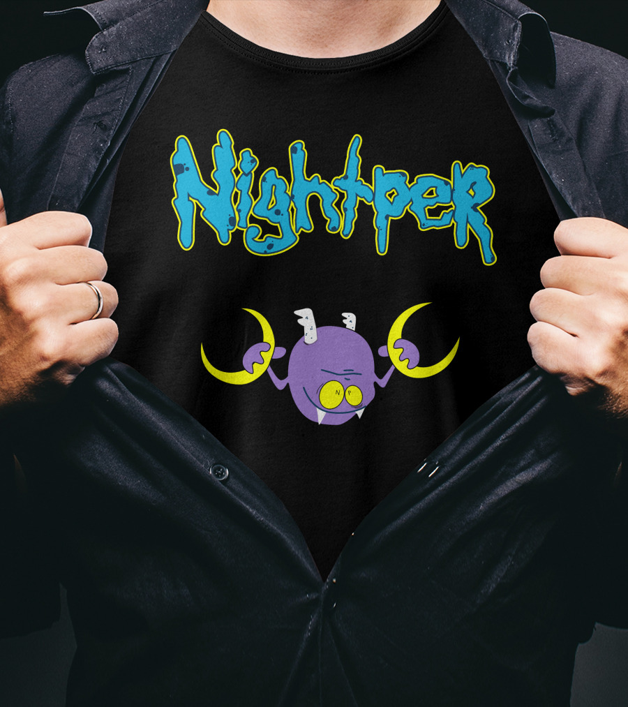 Shop The Nightper Perth Tanapon Merch Store Featuring Playful Cartoon Creature T-Shirt