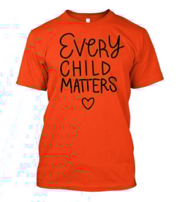 Every Child Matters Heart Symbol Orange Background T-Shirt