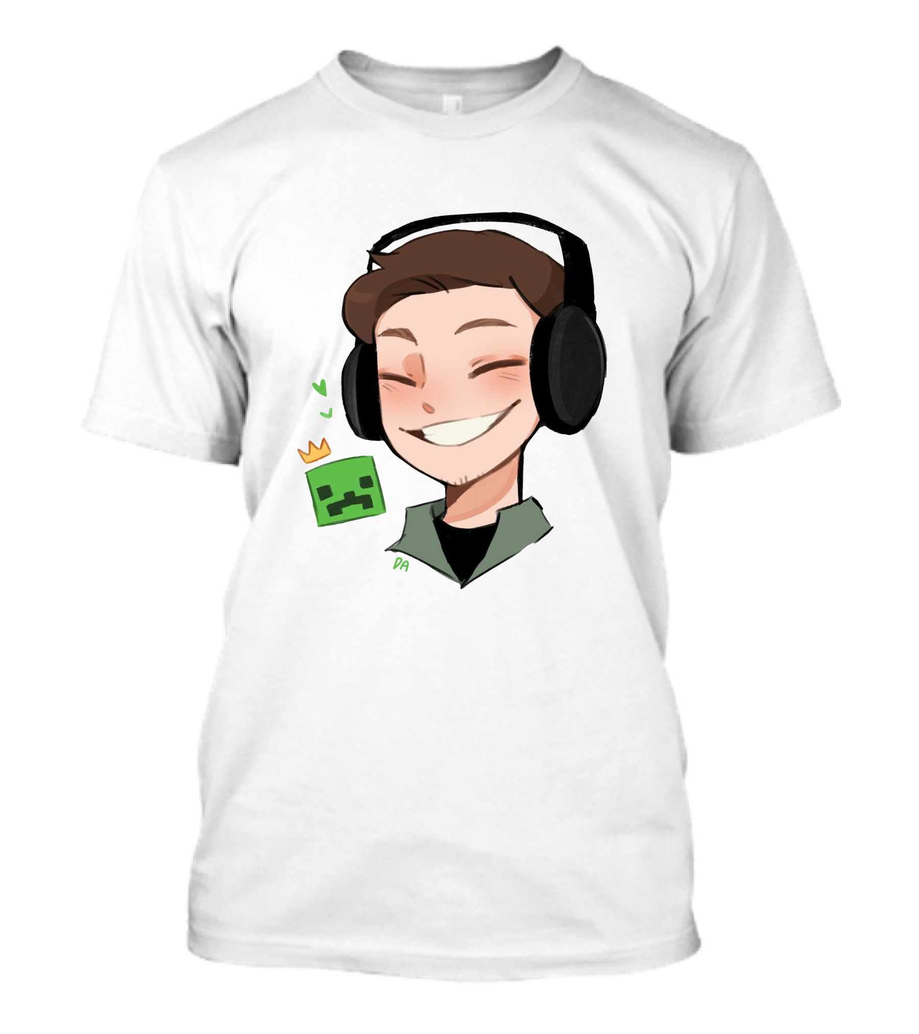 Sam Awesamdude Merch Handsamdude Pixel Crown Headphones Smile T-Shirt