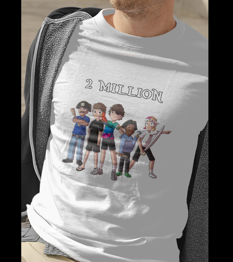 2 Million Subscribers Baylen Levine Celebrate With Animated Characters T-Shirt