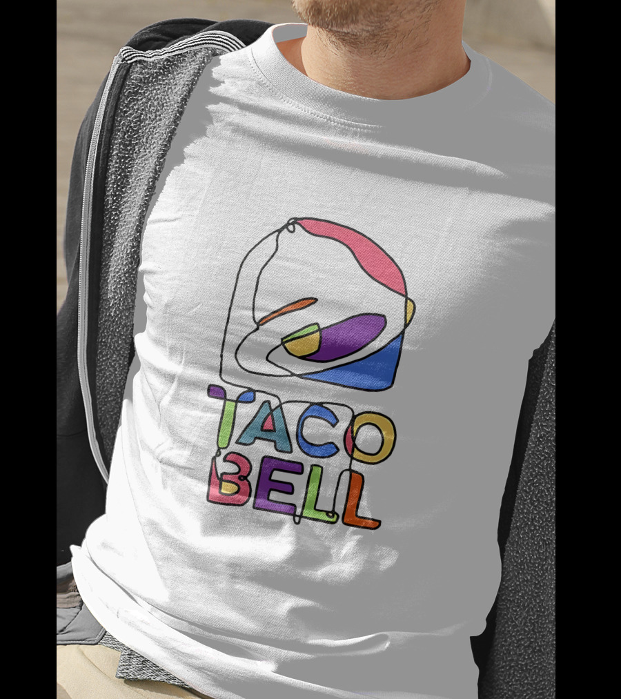Taco Bell Trippy Logo Multicolor Outline T-Shirt
