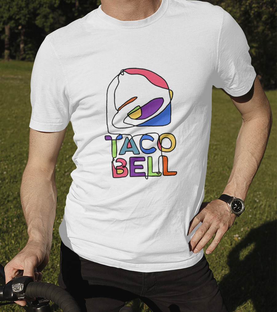 Taco Bell Trippy Logo Multicolor Outline T-Shirt