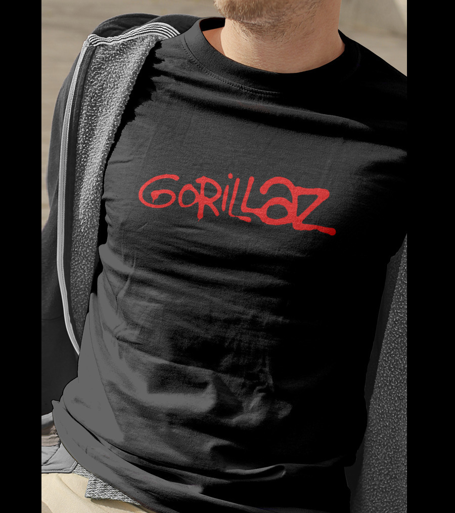 Gorillaz Red Stylized Text T-Shirt
