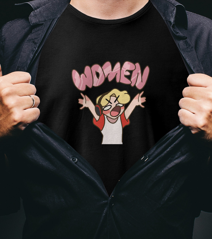 Tommyinnit Women Cartoon Shouting Character With Headphones T-Shirt