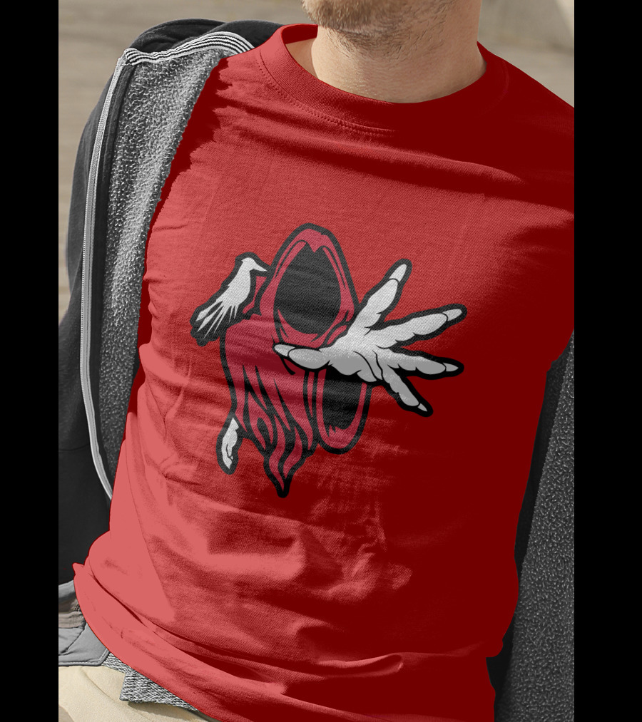 Psychopathic Merch Hell's Pit Wraith Iconic Red And White Hooded Figure T-Shirt