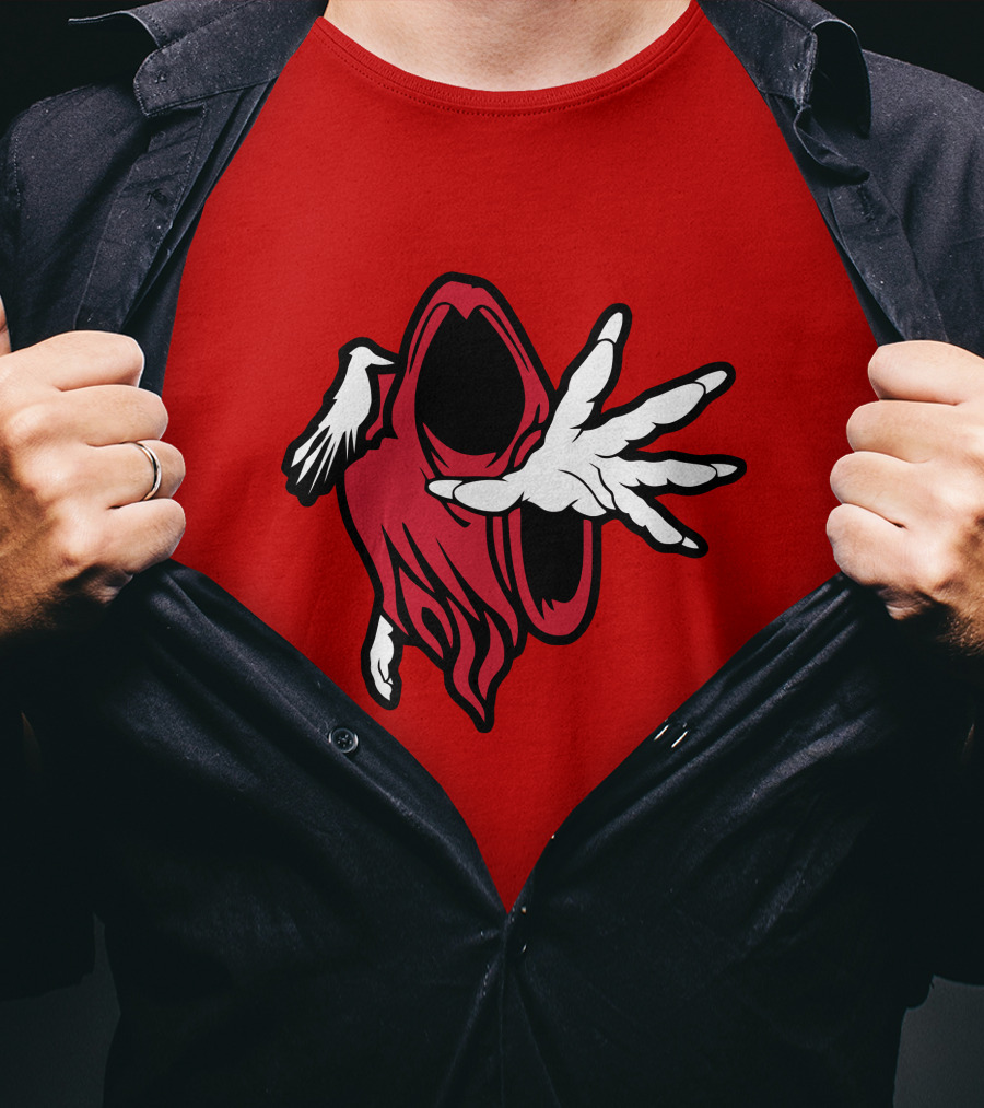 Psychopathic Merch Hell's Pit Wraith Iconic Red And White Hooded Figure T-Shirt