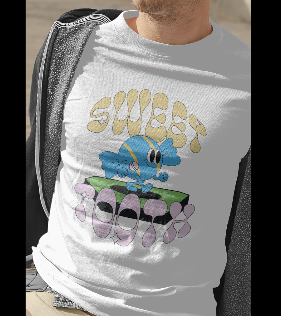 Cody Ko Merch Sweet Tooth Colorful Cartoon Character With Sweet Tooth Text T-Shirt