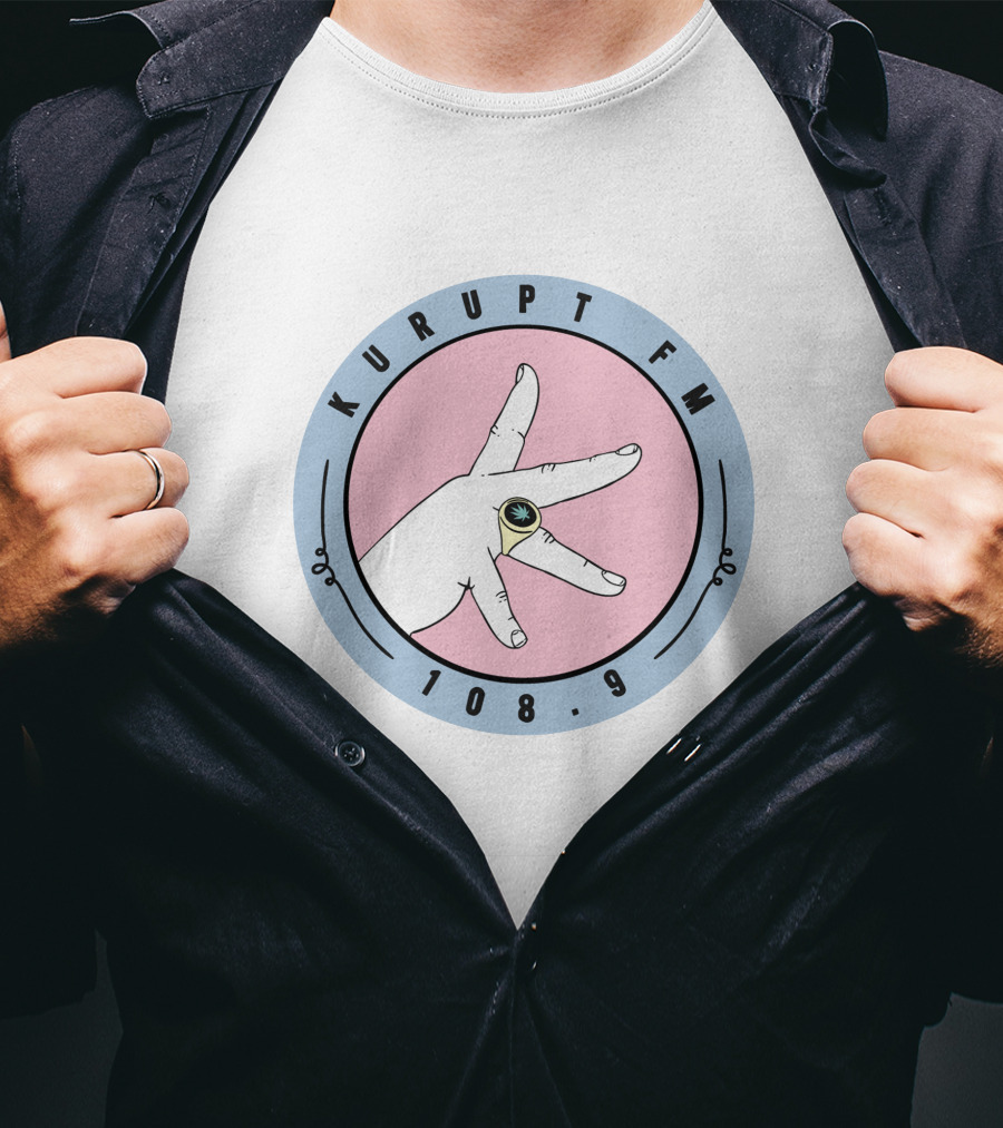 Kurupt FM 108.9 Hand Gesture Logo Merch Store T-Shirt