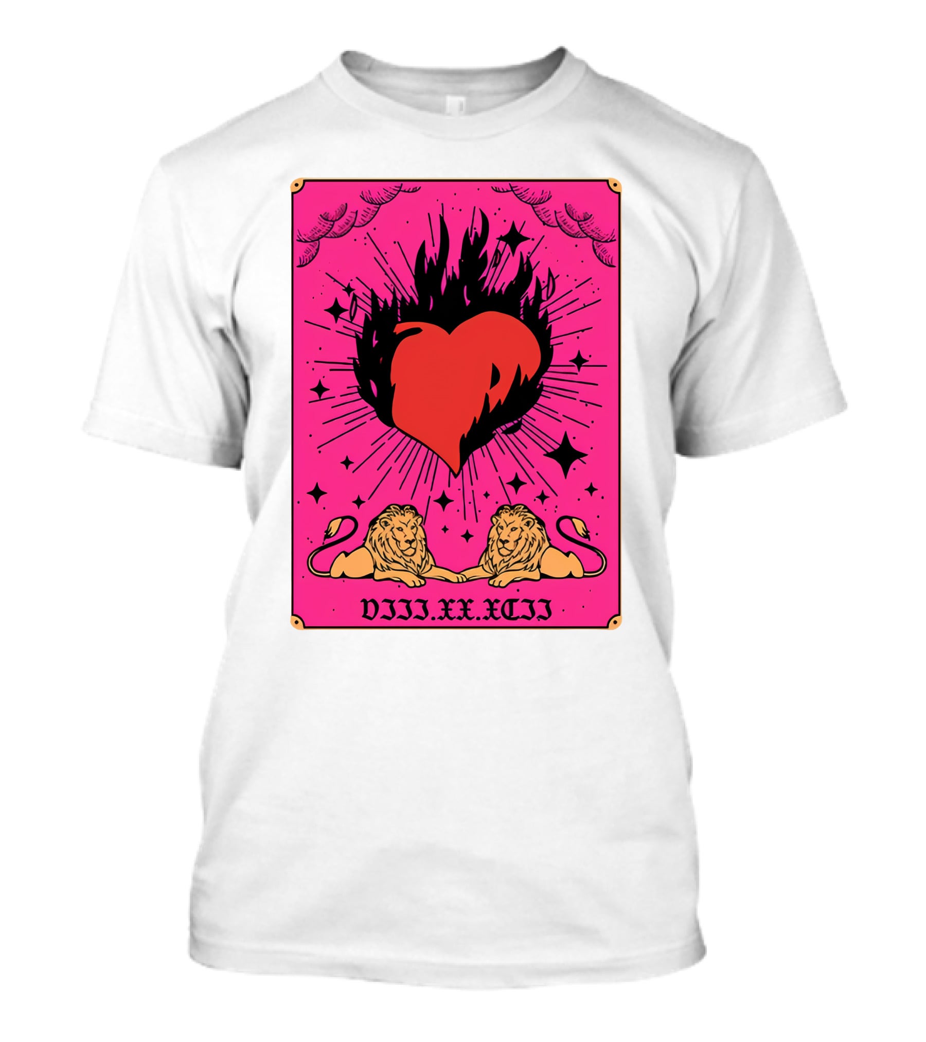 Demi Lovato Burning Heart Pink Lions VIII.XX.XCII T-Shirt