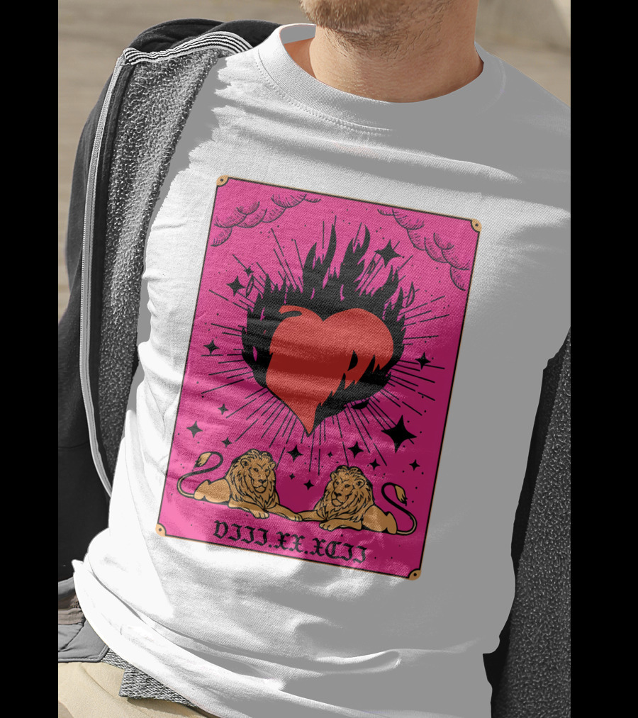 Demi Lovato Burning Heart Pink Lions VIII.XX.XCII T-Shirt