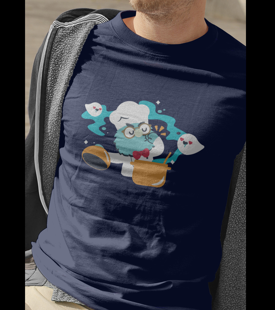 Cooker Owl With Floating Spirits Love Potion Scene T-Shirt