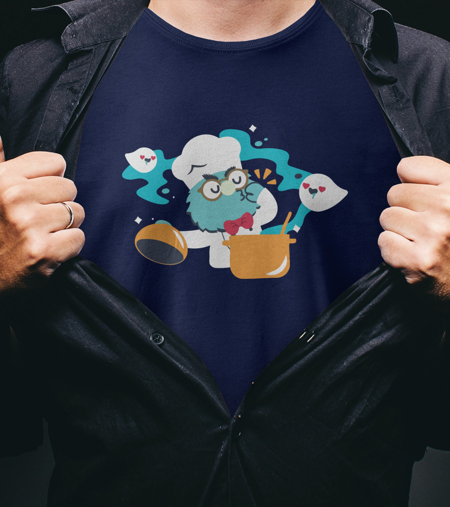 Cooker Owl With Floating Spirits Love Potion Scene T-Shirt