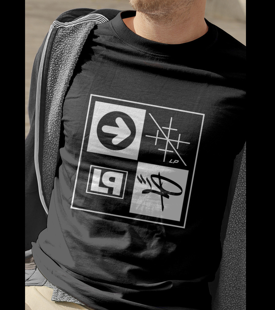 Linkin Park Merch HT20 Box Logo Arrow Grid LP Symbol Quadrant T-Shirt