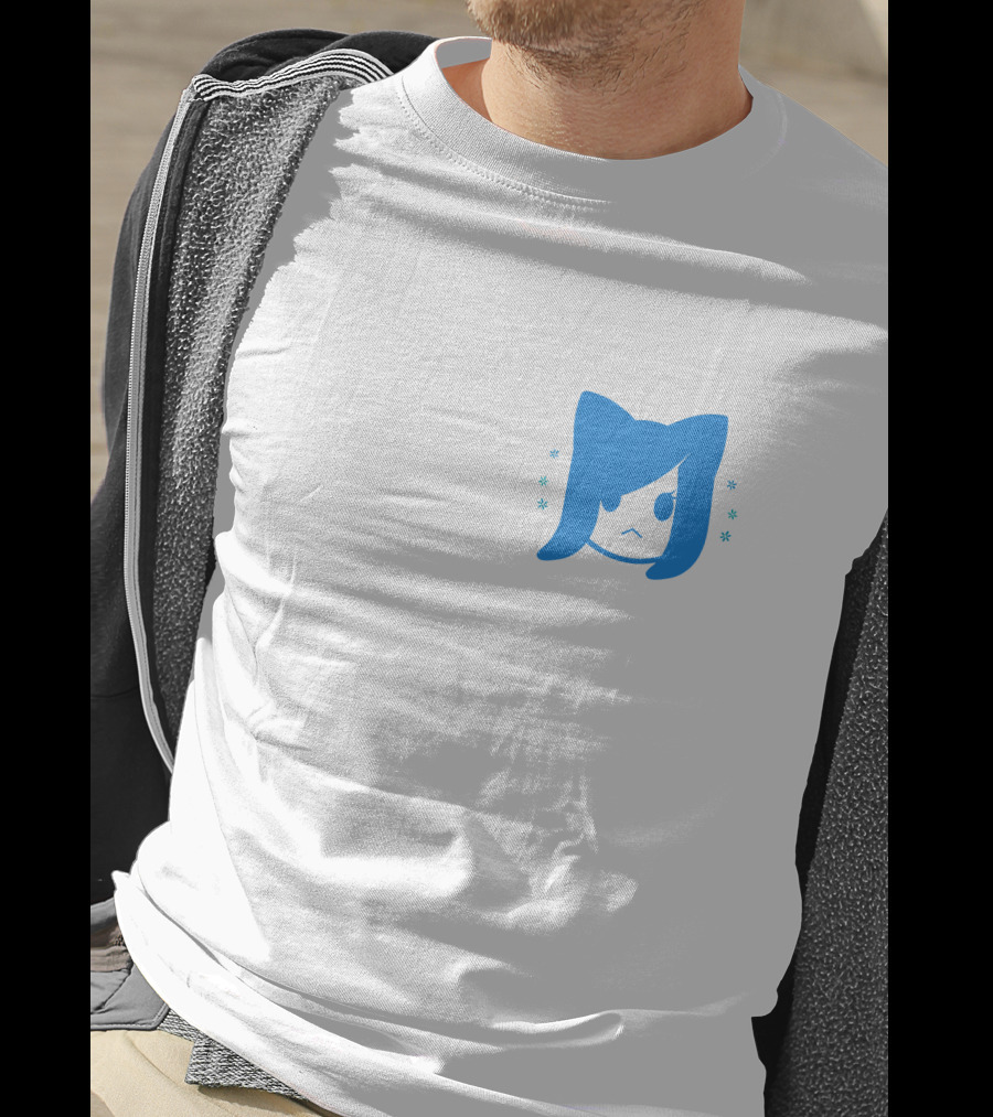 Akidearest Merch Aki Blue Hair Character Face With Stars T-Shirt