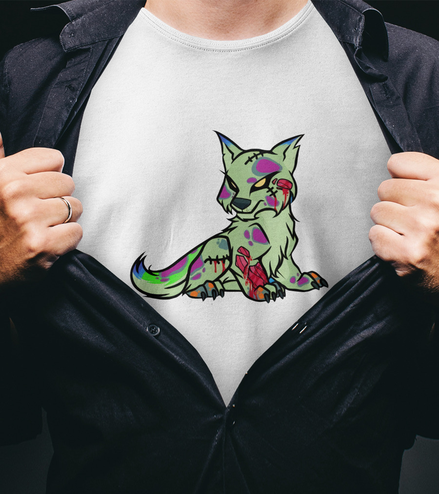 Psycho-Wolfpack 1985 Neon Zombie Wolf T-Shirt