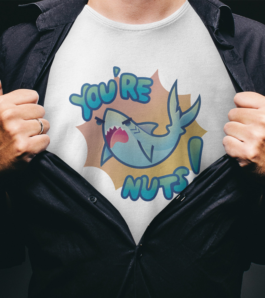You're Nuts Shark Cartoon T-Shirt