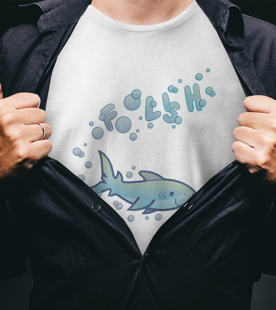 Foolish Shark Bubbles Gamers Méh T-Shirt