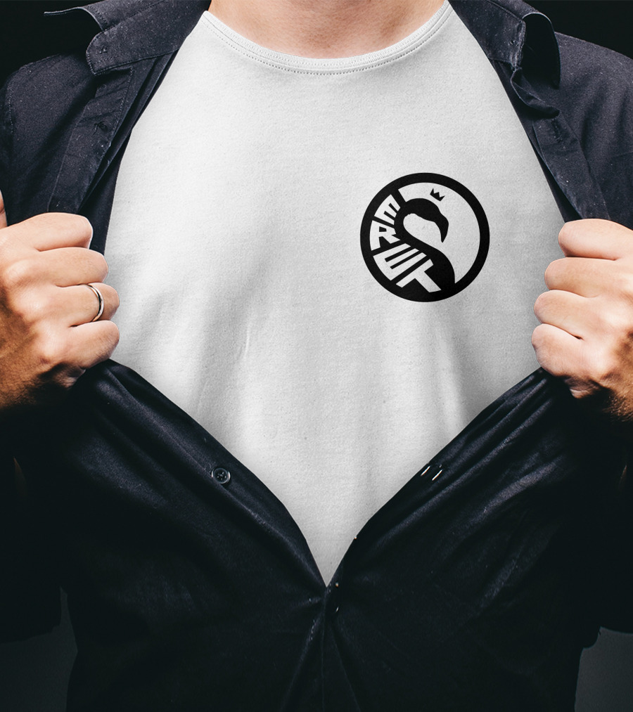Eret Alastair Crowned Flamingo Black Circle T-Shirt