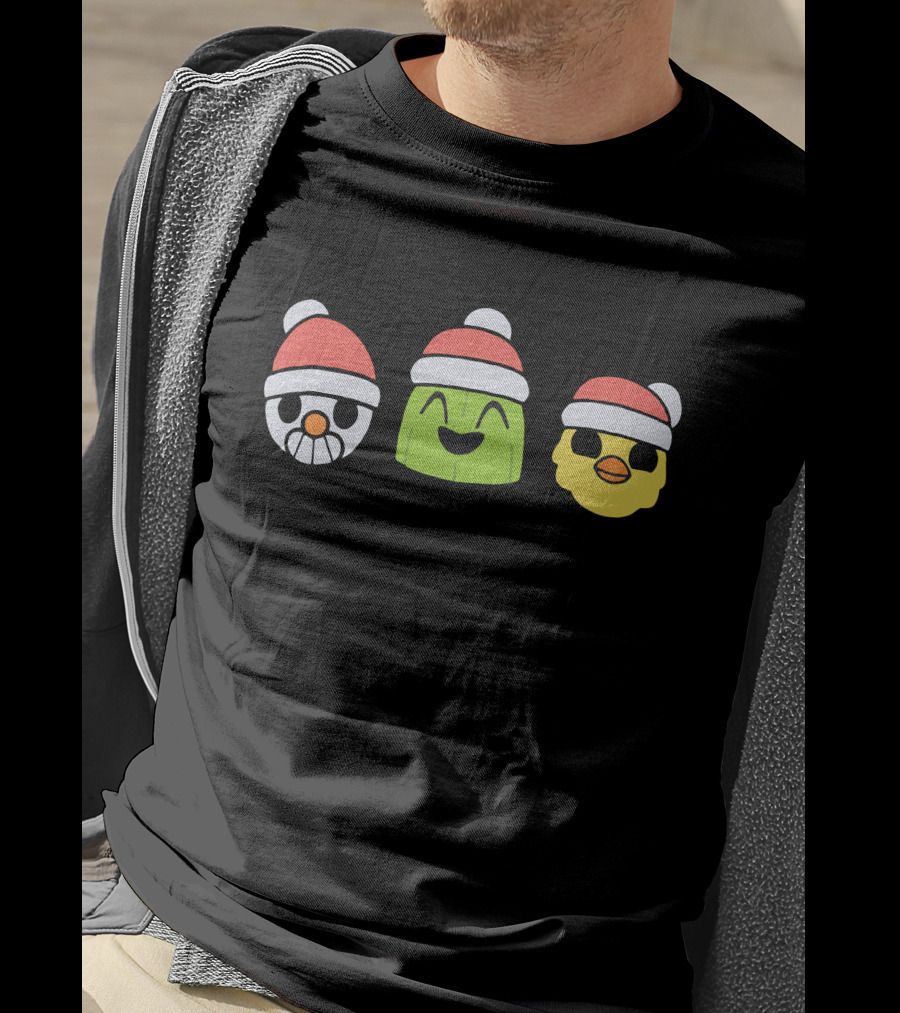 Holy Trinity Winter Snowman Cactus Chick Santa Hats T-Shirt