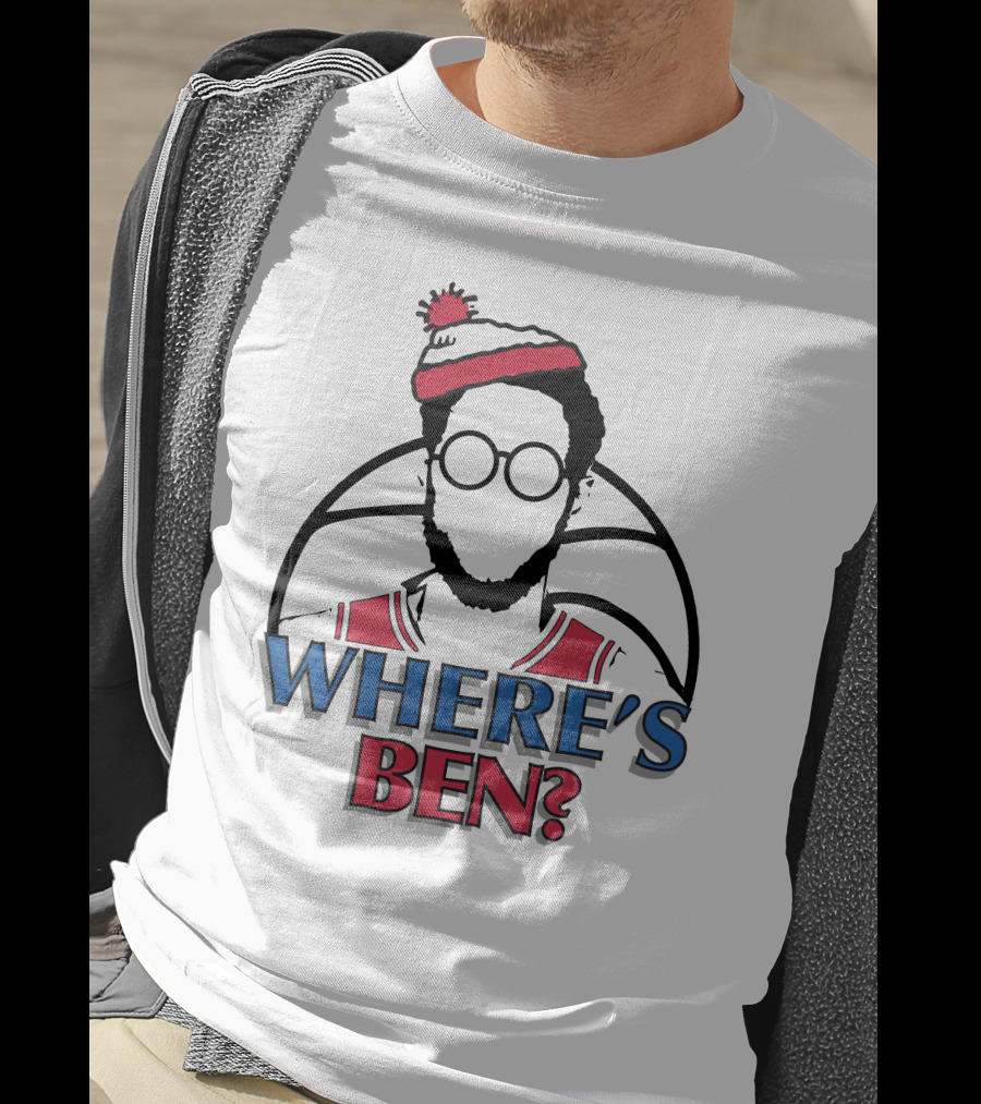 Philadelphia Where Is Ben Simmons Chickie And Pete’s In South Philly 94WIP Sports Radio Where's Ben Basketball T-Shirt